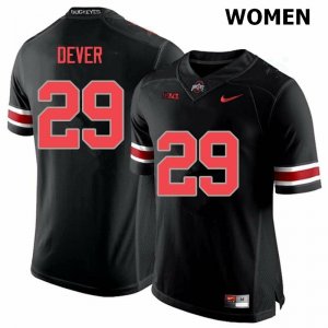 Women's Ohio State Buckeyes #29 Kevin Dever Blackout Nike NCAA College Football Jersey Outlet IRD6544IV